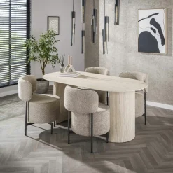 Table à manger en céramique – pieds colonne, 180 cm ASCOLI