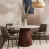 Table à manger en marbre et bois d'acacia massif 120 cm AVENTIN