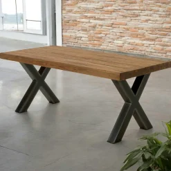 Table à manger en teck recyclé naturel 180 cm KERALA