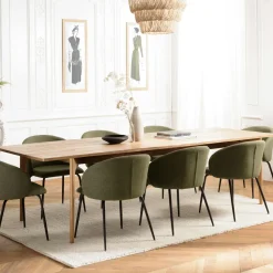 Table à manger extensible en teck recyclé pieds métal 220/320 cm PANAMA