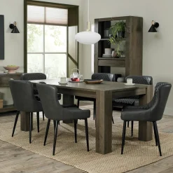 Table à manger extensible en bois de chêne fumé 180-235 cm ALLEN