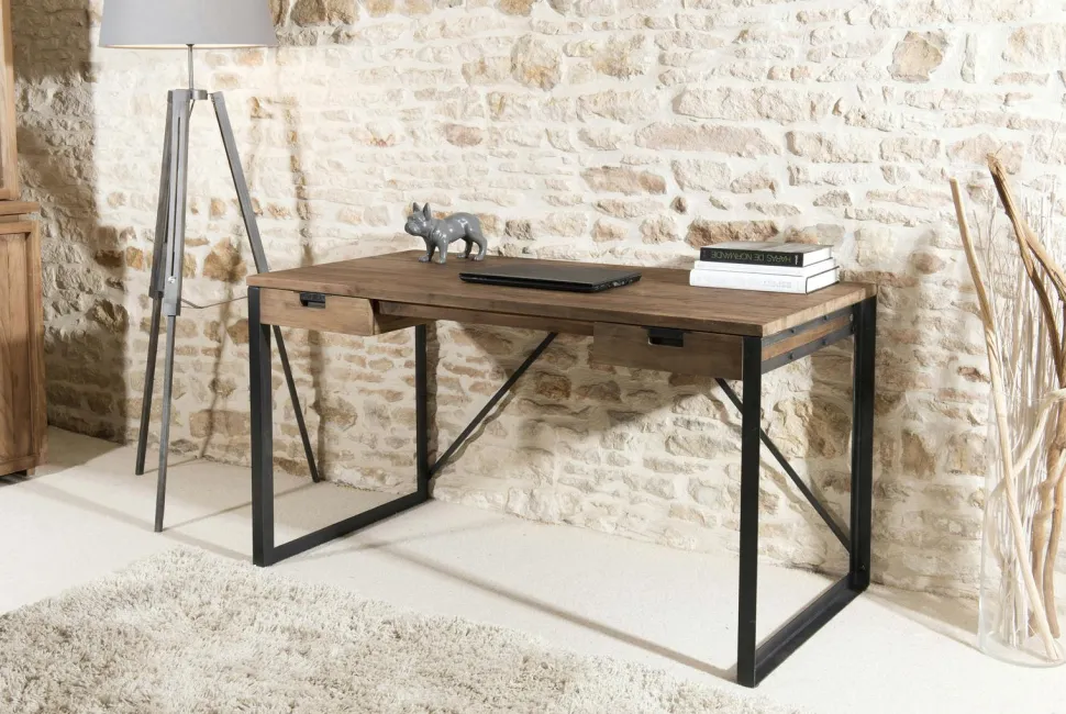 Table à manger extensible en bois de chêne fumé 180-235 cm ALLEN