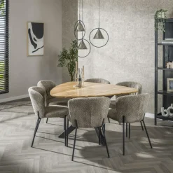 Table à manger extensible à bords ronds en bois d'acacia 175-275 cm MELBOURNE