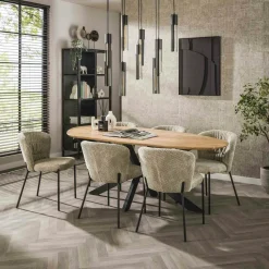 Table à manger extensible à bords ronds en bois d'acacia 175-275 cm MELBOURNE