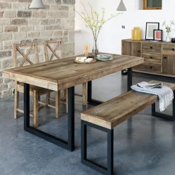 Table à manger extensible bois recyclé 140-180 BRISBANE