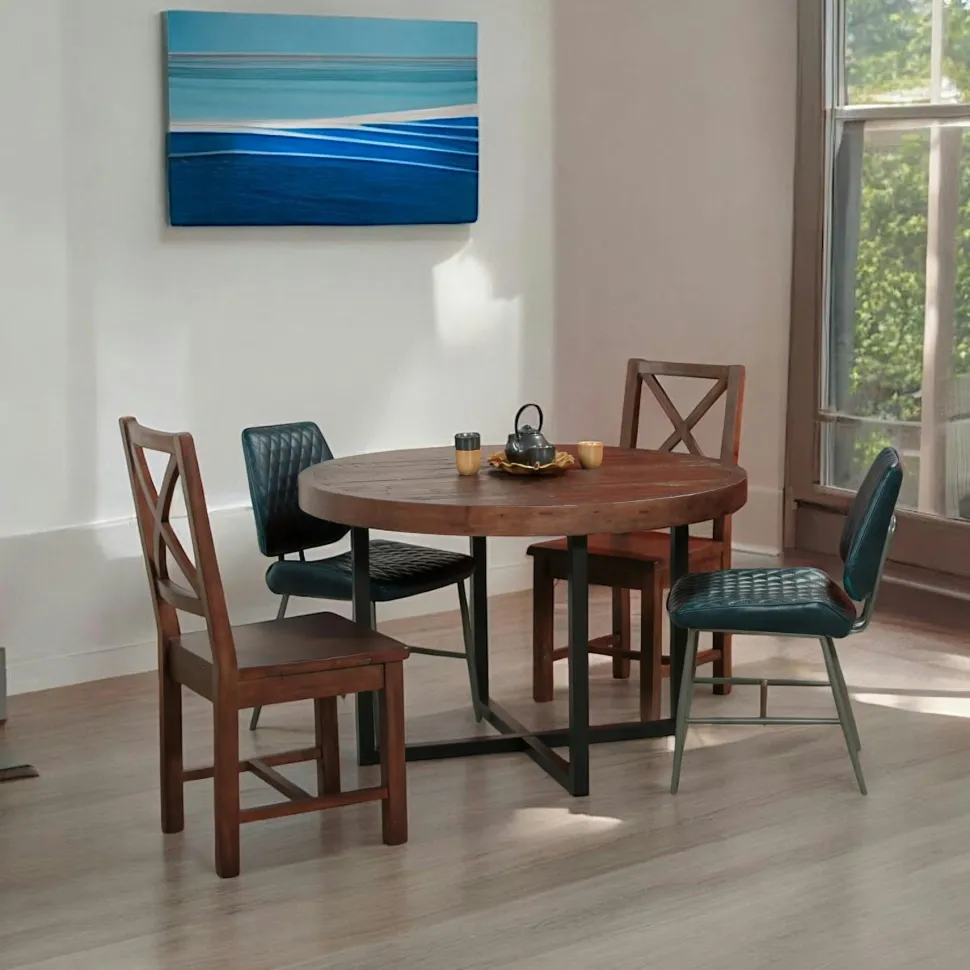 Table à manger extensible bois brun recyclé 140-180 SAMOA
