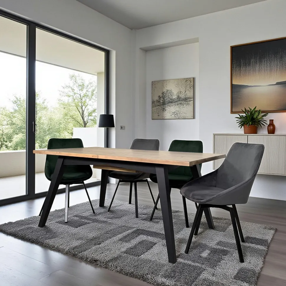 Table à manger extensible bois recyclé 170-220 cm VITTORIA