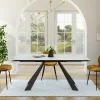 Table à manger extensible en céramique blanche 180-280 LOMBARDIE