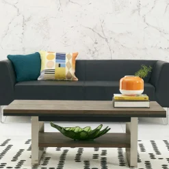 Table à manger extensible en chêne et métal brossé 190-240 RIMINI