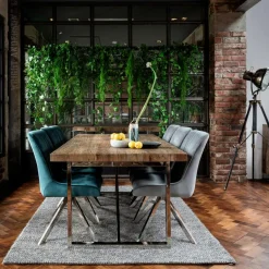 Table à manger moderne chêne acier 240 cm RIVERSIDE