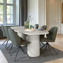 Table à manger moderne grise - organique, 200 cm ALBERTA