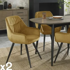 Table à manger ovale bois anthracite effet pierre 220 cm BIHAR