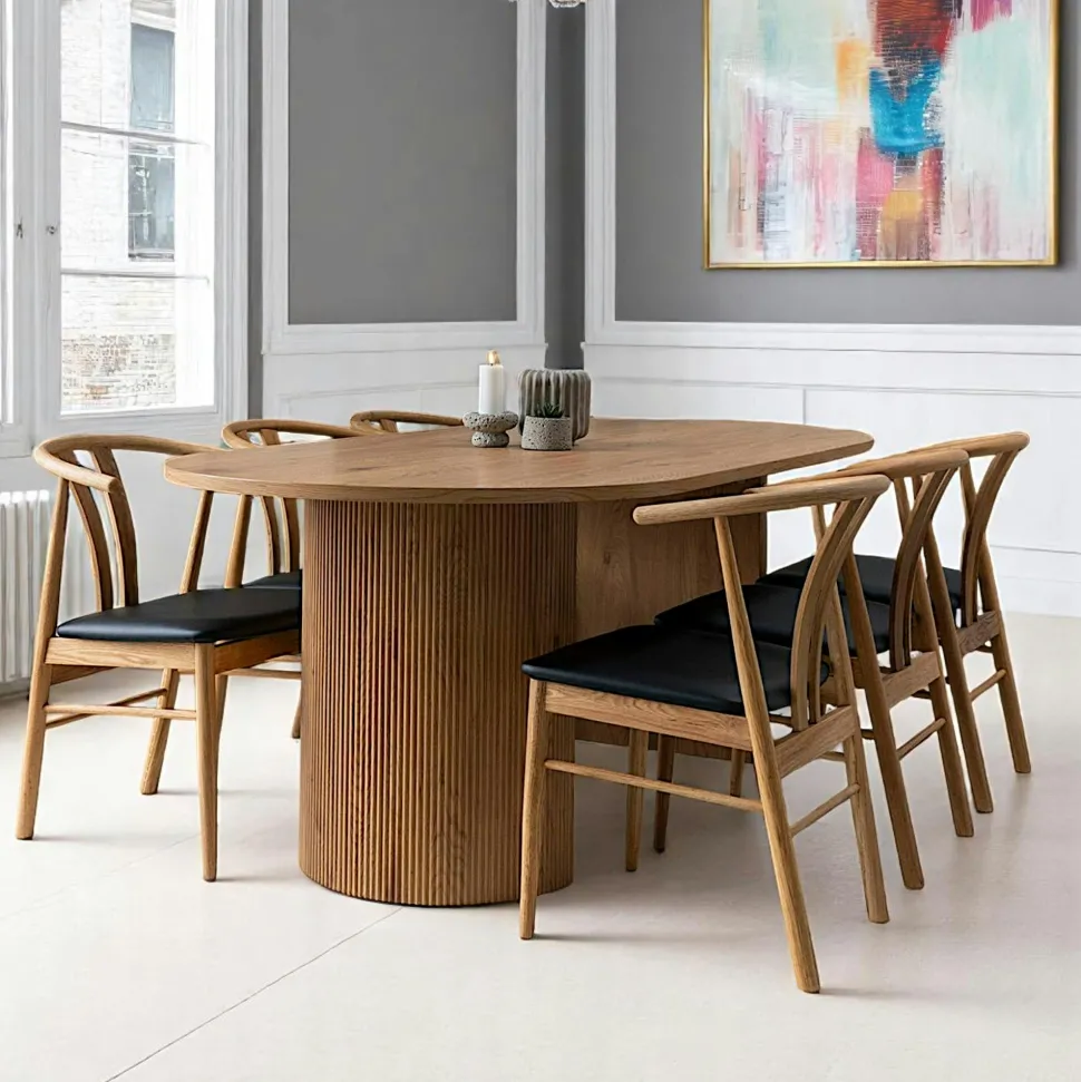 Table à manger ovale effet bois foncé 210 cm MATERA