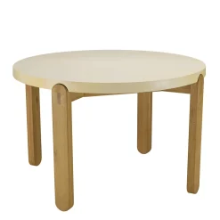 Table à manger ronde 120 cm plateau béton beige BRASILIA
