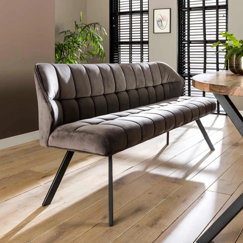 Table à manger ronde bois recyclé motif éventail 120 cm KORKAI