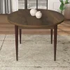 Table à manger ronde effet bois noyer foncé Ø90 cm AROLA