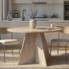 Table à manger ronde effet travertin Ø120 cm MARFA