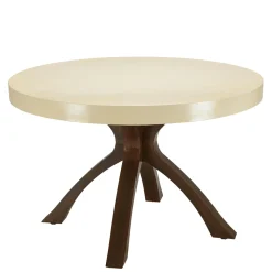 Table à manger ronde plateau béton 120 cm pied métal BRASILIA