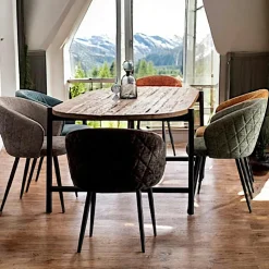 Table à manger teck recyclé bords arrondis 200 cm TRANI