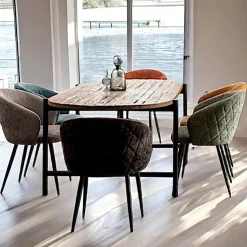 Table à manger teck recyclé bords arrondis 200 cm TRANI