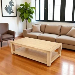 TABLE BASSE ATTAN 120x65x35CM double plateau