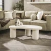 Table basse blanche en marbre composite forme haricot TAJ