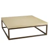 Table basse carrée 120 cm métal et béton beige BRASILIA