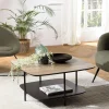 Table basse carrée 2 plateaux angles arrondis LANDAISE