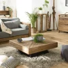 Table basse carrée en bois de pin recyclé DENVER