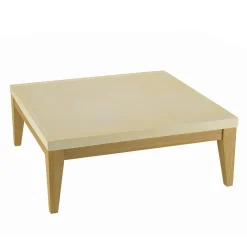 Table basse carrée en béton et chêne 80 cm BRASILIA