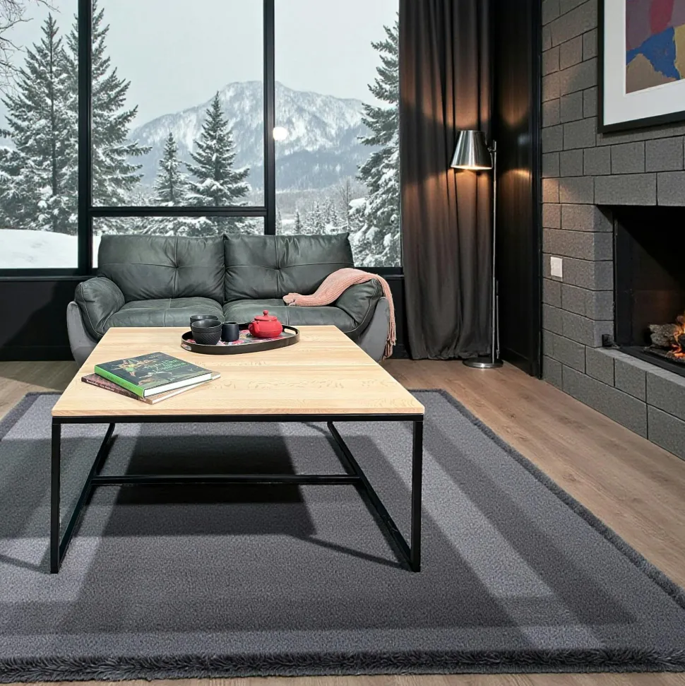 Table basse carrée en chêne massif huilé 100 X 100 PALERME