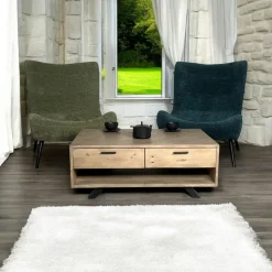 Table basse contemporaine bois recyclé VITTORIA