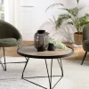 Table basse couleur bois pied géométrique LANDAISE