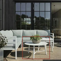 Table basse de jardin en aluminium blanc Ø 75 cm STOCKHOLM