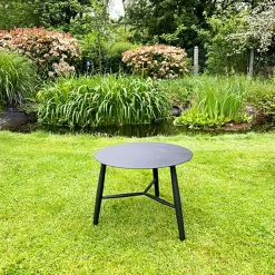 Table basse de jardin en aluminium blanc Ø 75 cm STOCKHOLM