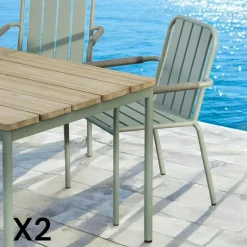 Table basse de jardin en aluminium blanc Ø 75 cm STOCKHOLM