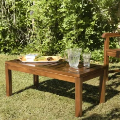 Table basse de jardin en teck huilé 100 cm MACAO
