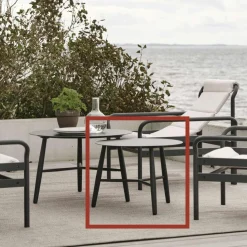 Table basse de jardin en aluminium blanc Ø 60 cm STOCKHOLM