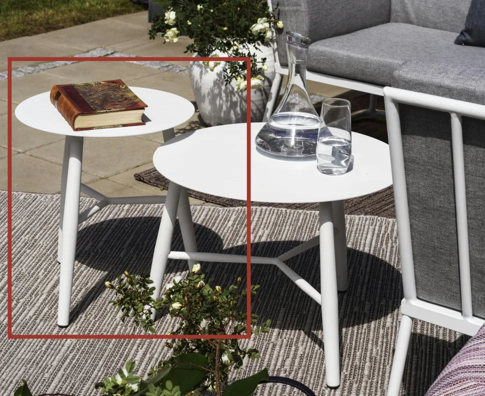 Table basse de jardin en aluminium blanc Ø 60 cm STOCKHOLM