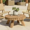 Table basse de jardin ronde teck recyclé naturel MANY