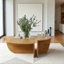 Table basse design en bois clair - 2 modules SITIA