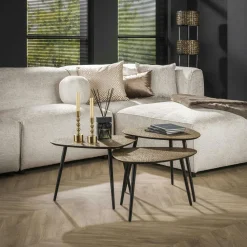 Table basse design organique effet cuivré (lot de 3) RALF