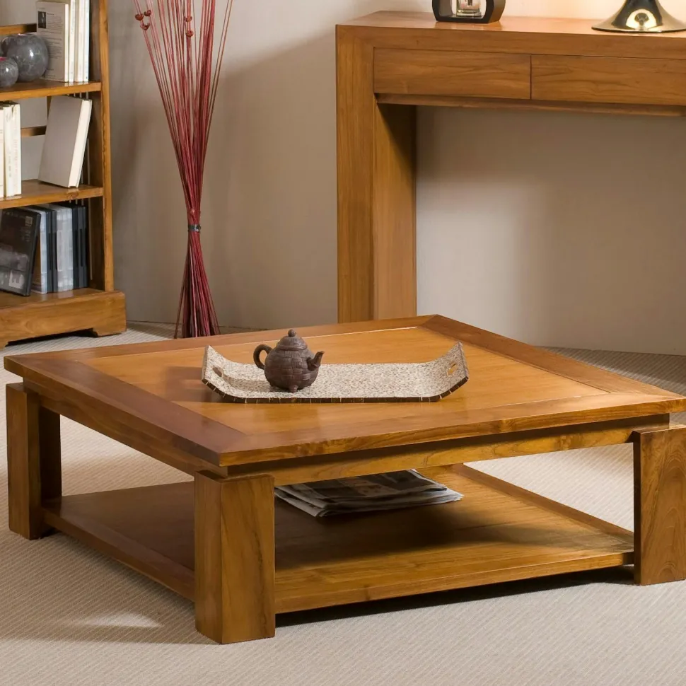 Table basse double plateau 90x90cm BISHO
