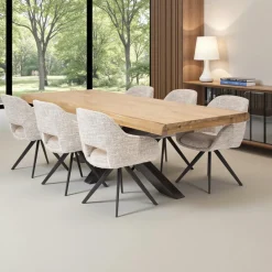 Table basse double plateau en bois de pin recyclé et verre DENVER