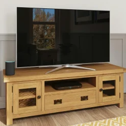 Table basse en bois clair 2 tiroirs PUERTO