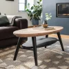 Table basse en bois recyclé FSC motif chevron FAGA