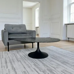 Table basse en verre ondulé noir - forme organique LIGURIE
