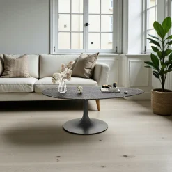 Table basse en verre ondulé noir - forme organique LIGURIE