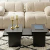 Table basse gigogne design – effet bois noir (3 pièces) MARFA