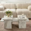 Table basse gigogne design – effet marbre (3 pièces) MARFA